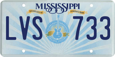MS license plate LVS733