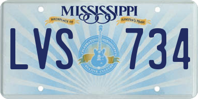 MS license plate LVS734