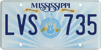 MS license plate LVS735