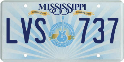 MS license plate LVS737