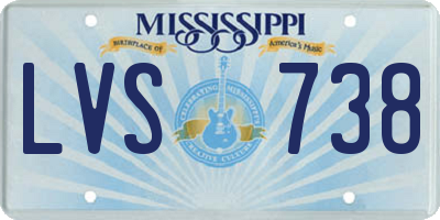 MS license plate LVS738