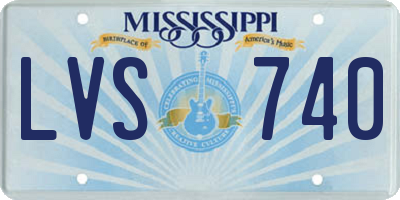 MS license plate LVS740