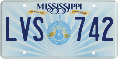 MS license plate LVS742