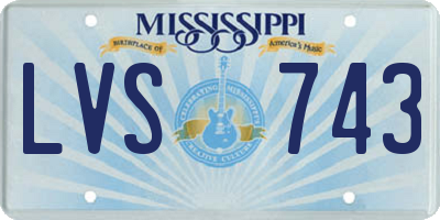 MS license plate LVS743