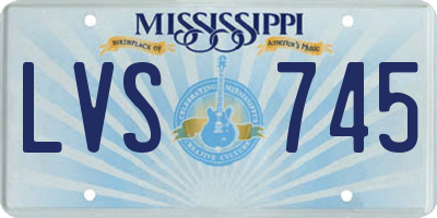 MS license plate LVS745