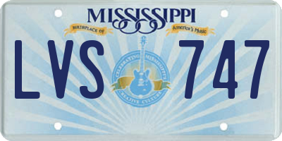 MS license plate LVS747