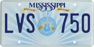 MS license plate LVS750
