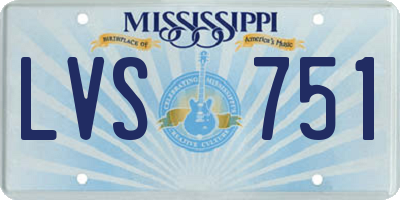 MS license plate LVS751