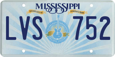 MS license plate LVS752