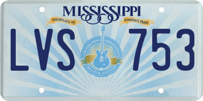MS license plate LVS753