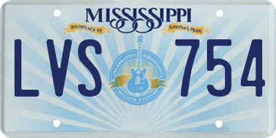 MS license plate LVS754