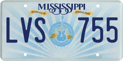 MS license plate LVS755