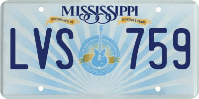 MS license plate LVS759