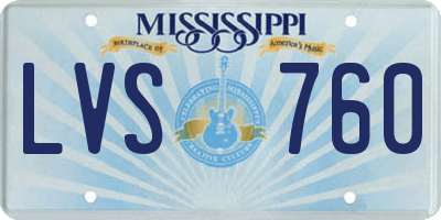 MS license plate LVS760