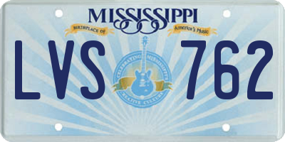 MS license plate LVS762