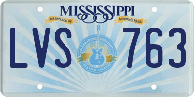 MS license plate LVS763