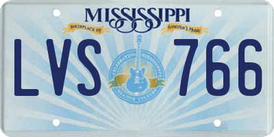 MS license plate LVS766