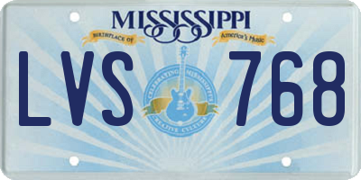 MS license plate LVS768