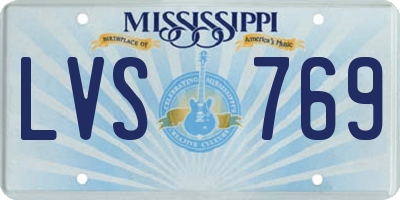 MS license plate LVS769