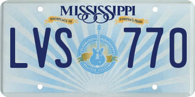 MS license plate LVS770