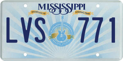 MS license plate LVS771