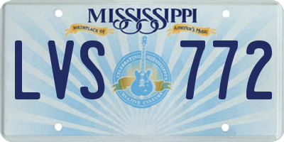 MS license plate LVS772