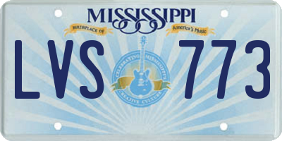 MS license plate LVS773
