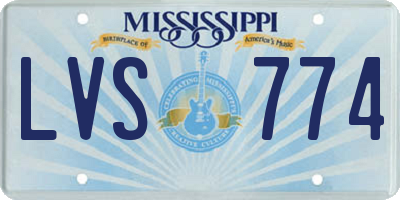 MS license plate LVS774
