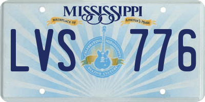 MS license plate LVS776