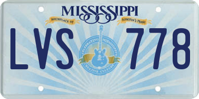 MS license plate LVS778