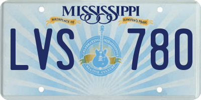 MS license plate LVS780