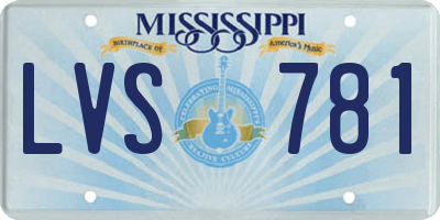 MS license plate LVS781