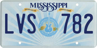 MS license plate LVS782