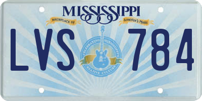 MS license plate LVS784