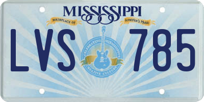 MS license plate LVS785