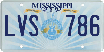 MS license plate LVS786