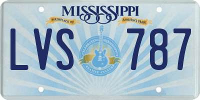 MS license plate LVS787