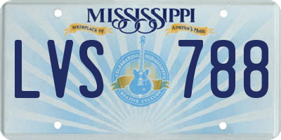 MS license plate LVS788