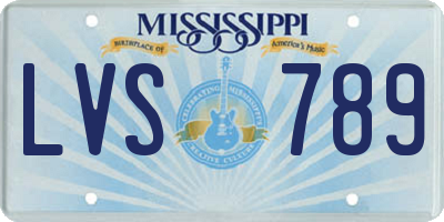 MS license plate LVS789