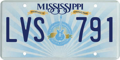 MS license plate LVS791