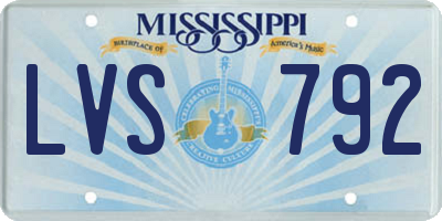 MS license plate LVS792