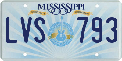 MS license plate LVS793