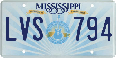 MS license plate LVS794