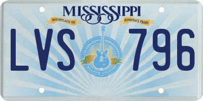MS license plate LVS796