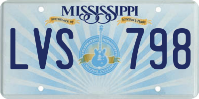 MS license plate LVS798