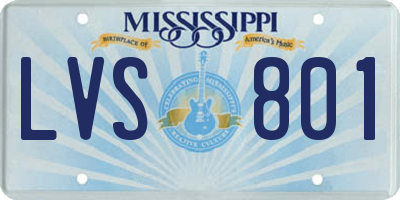 MS license plate LVS801