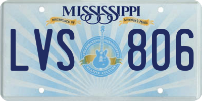 MS license plate LVS806