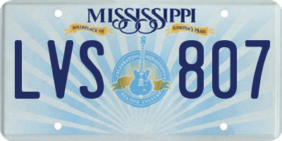 MS license plate LVS807
