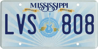 MS license plate LVS808