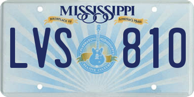 MS license plate LVS810